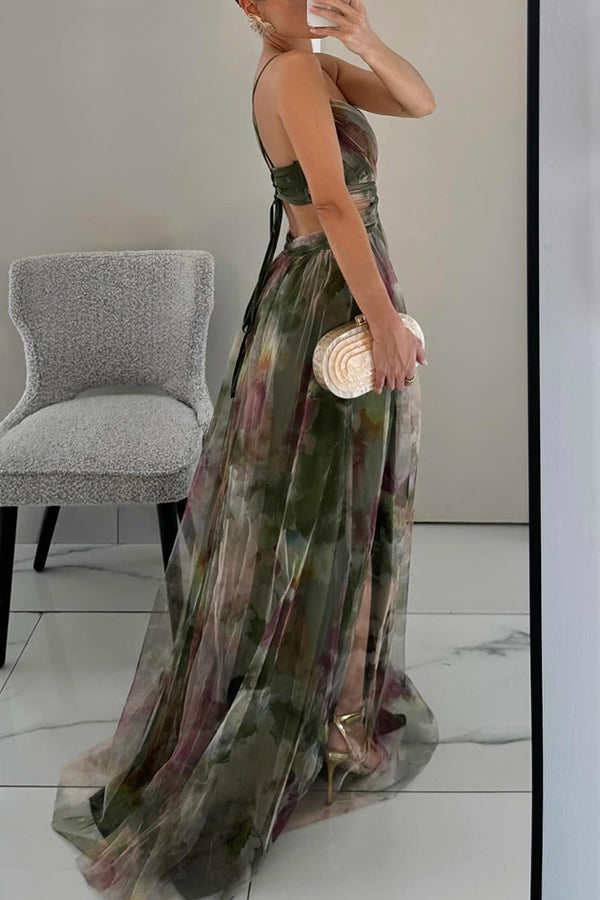 Dörte | Zauberhaftes Maxikleid Mit Blumendruck