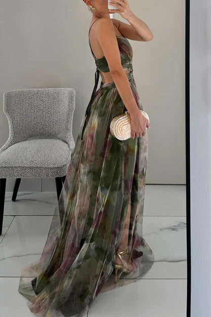 Dörte | Zauberhaftes Maxikleid Mit Blumendruck