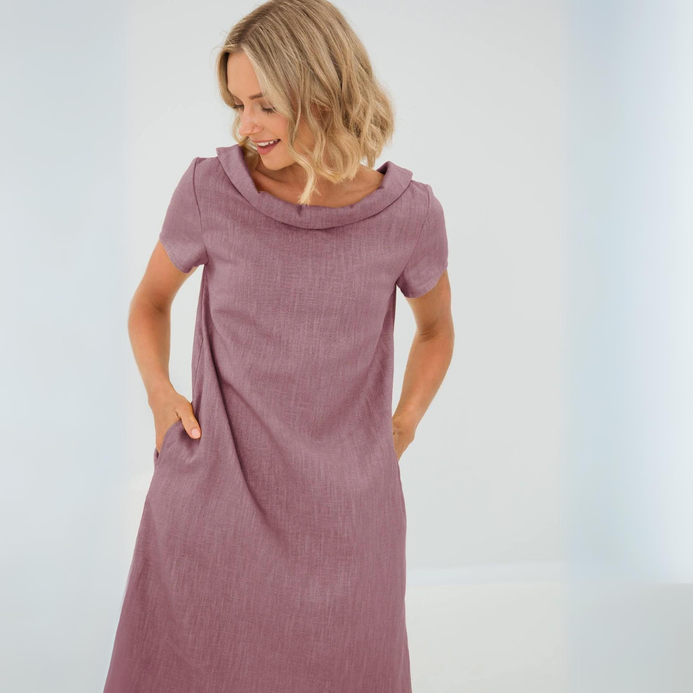 Alina | Kleid Aus Weichem Leinen Mit Taschen