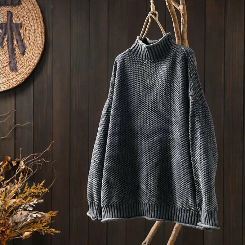 Hochgeschlossener Strickpullover
