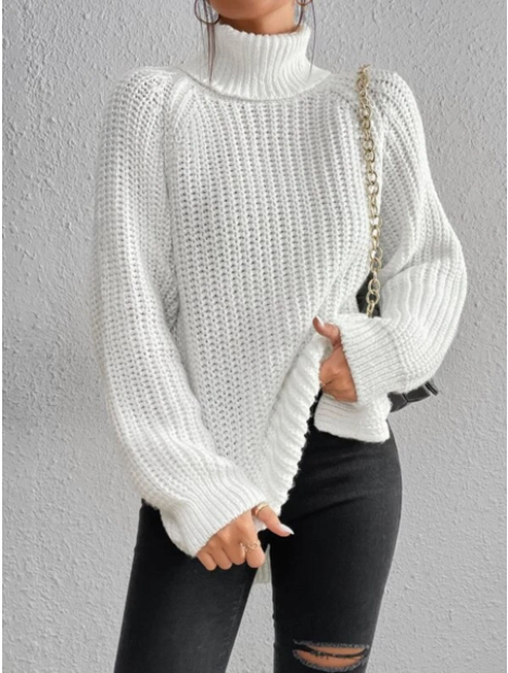 Ondine - Schlanker Strickpullover mit Hohem Halsausschnitt