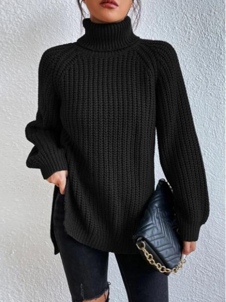 Ondine - Schlanker Strickpullover mit Hohem Halsausschnitt