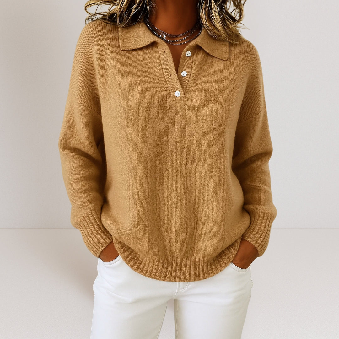 Olivia | Weicher Strickpullover Mit Kragen