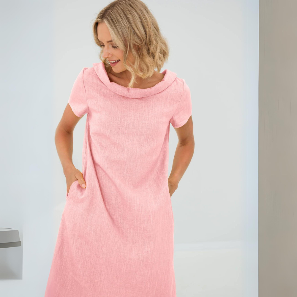 Alina | Kleid Aus Weichem Leinen Mit Taschen