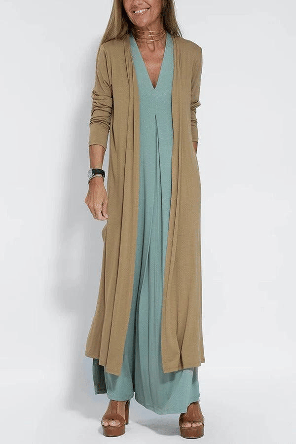 Schlankes Kleid Mit Weste