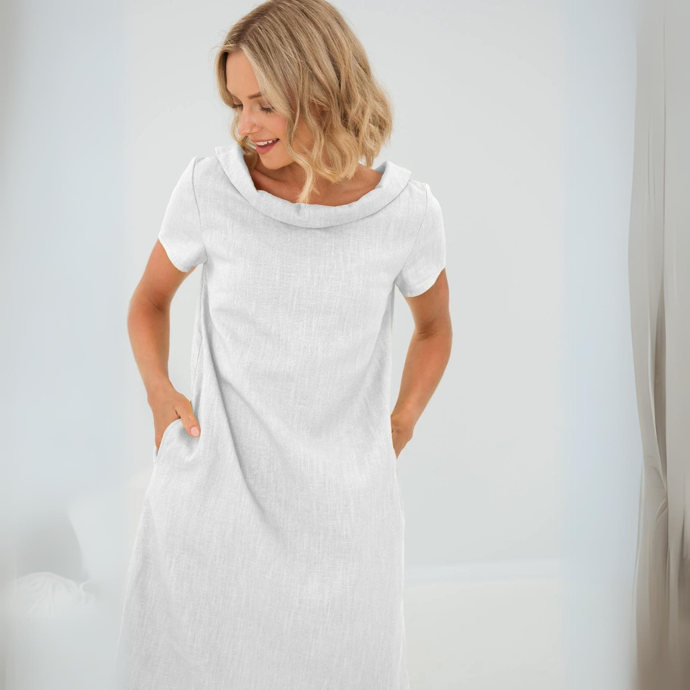 Alina | Kleid Aus Weichem Leinen Mit Taschen