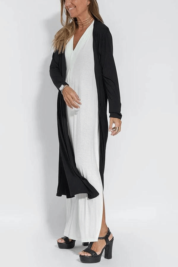 Schlankes Kleid Mit Weste