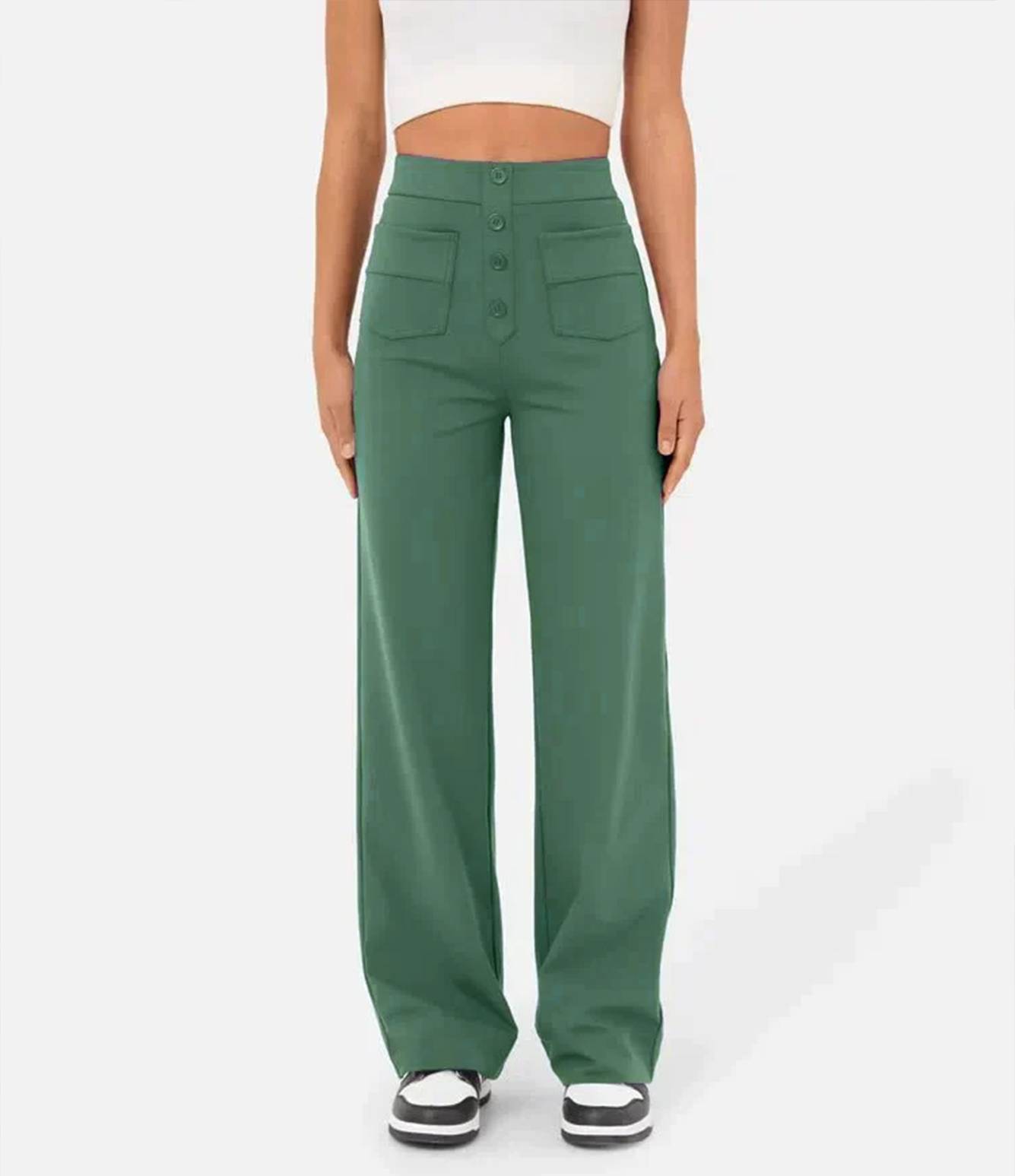 Legere Hose Mit Hoher Taille Aus Stretch