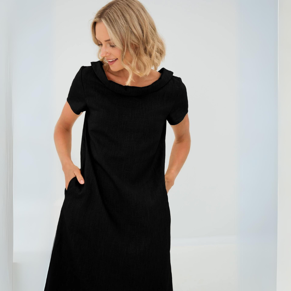 Alina | Kleid Aus Weichem Leinen Mit Taschen