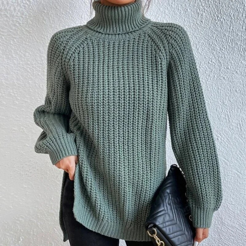 Ondine - Schlanker Strickpullover mit Hohem Halsausschnitt