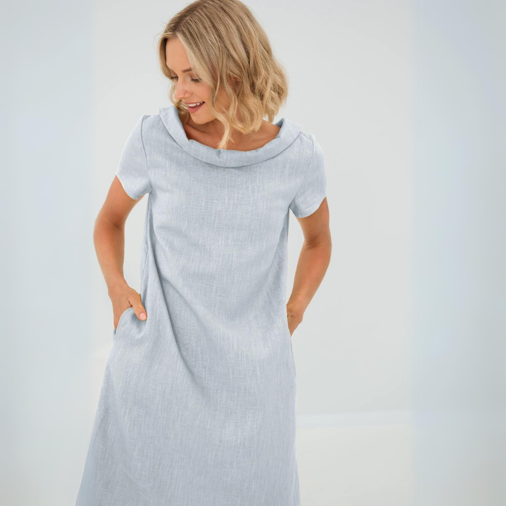 Alina | Kleid Aus Weichem Leinen Mit Taschen