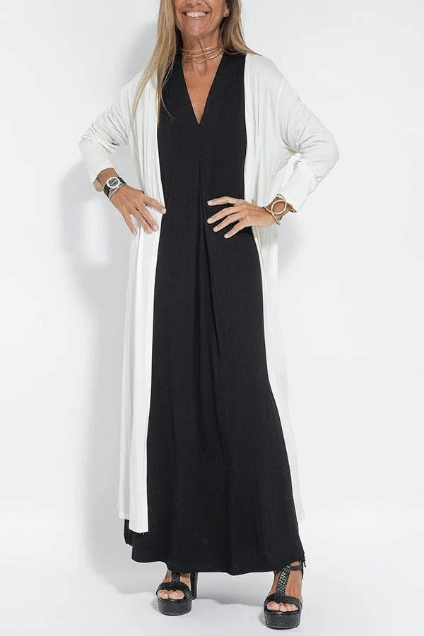 Schlankes Kleid Mit Weste