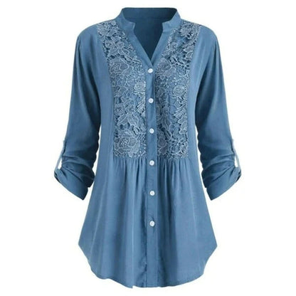 Hailei - Lange Bluse Mit Puffärmeln Für Frauen