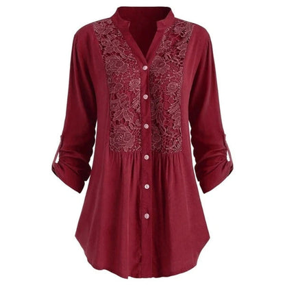 Hailei - Lange Bluse Mit Puffärmeln Für Frauen