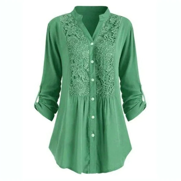 Hailei - Lange Bluse Mit Puffärmeln Für Frauen