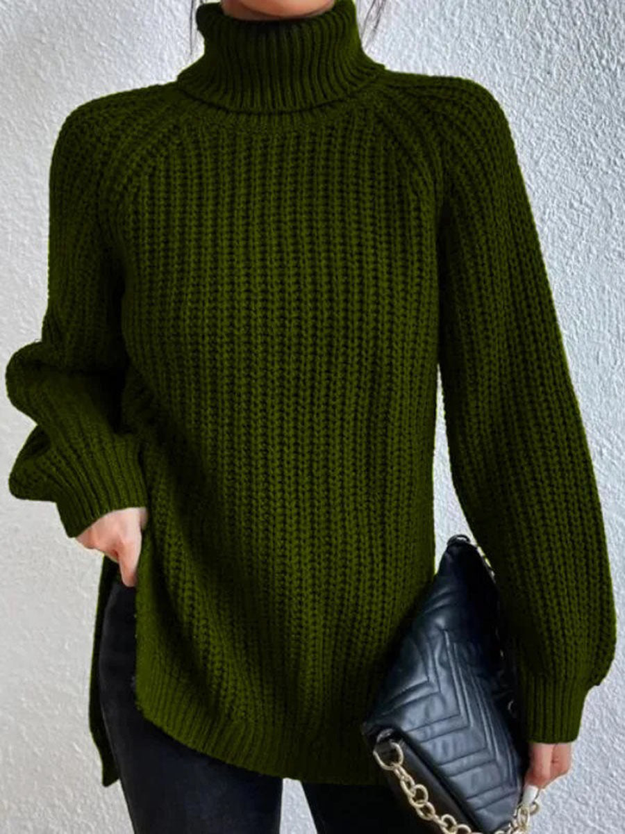 Ondine - Schlanker Strickpullover mit Hohem Halsausschnitt