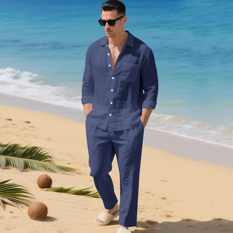Emil | Herren Leichtes Leinen-Outfit Mit Stilvollem Hemd Und Eleganter Hose Echoarchiv
