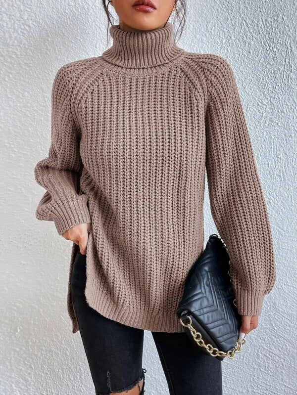 Ondine - Schlanker Strickpullover mit Hohem Halsausschnitt