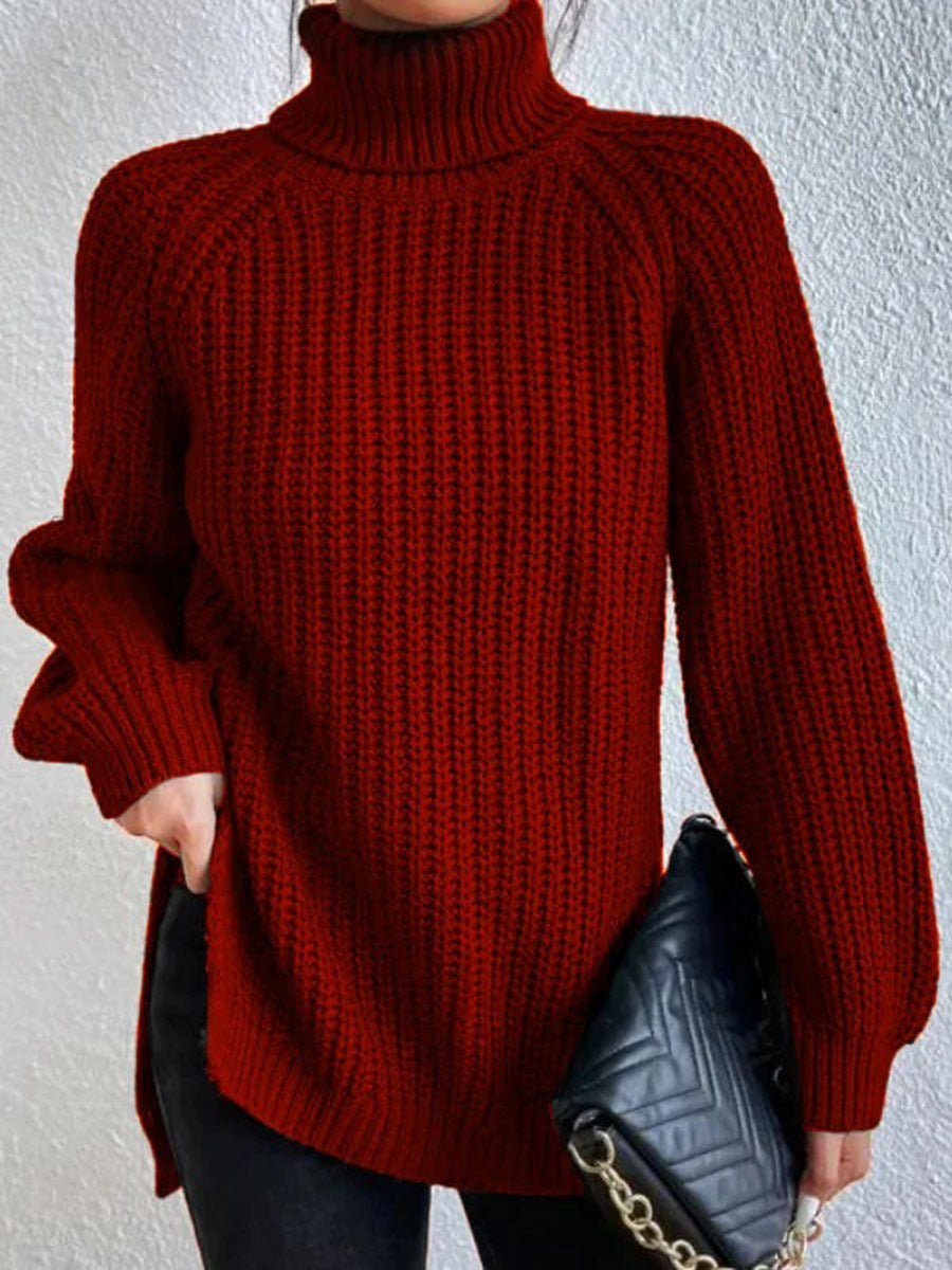 Ondine - Schlanker Strickpullover mit Hohem Halsausschnitt