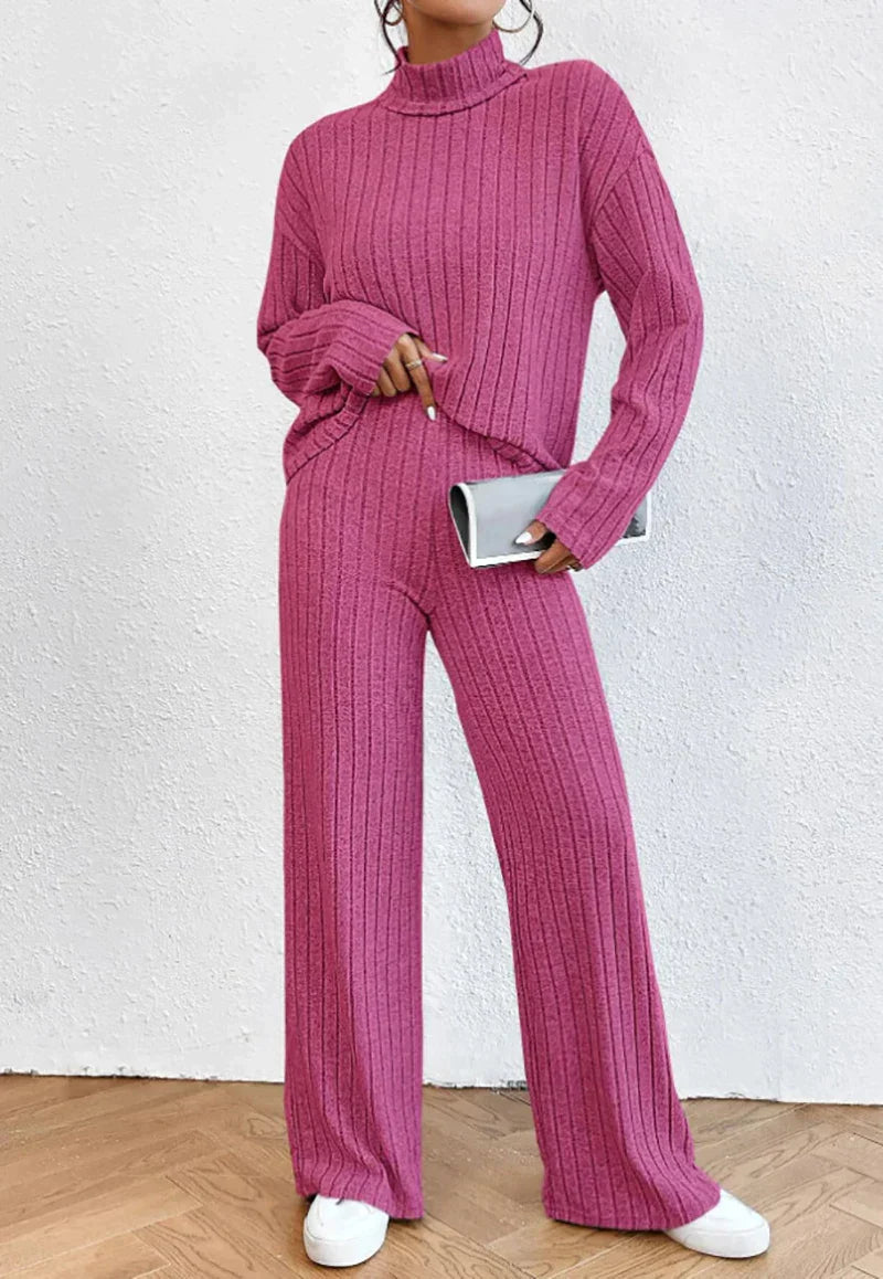 Set Dayana - Rollkragenpullover und Strickhosen