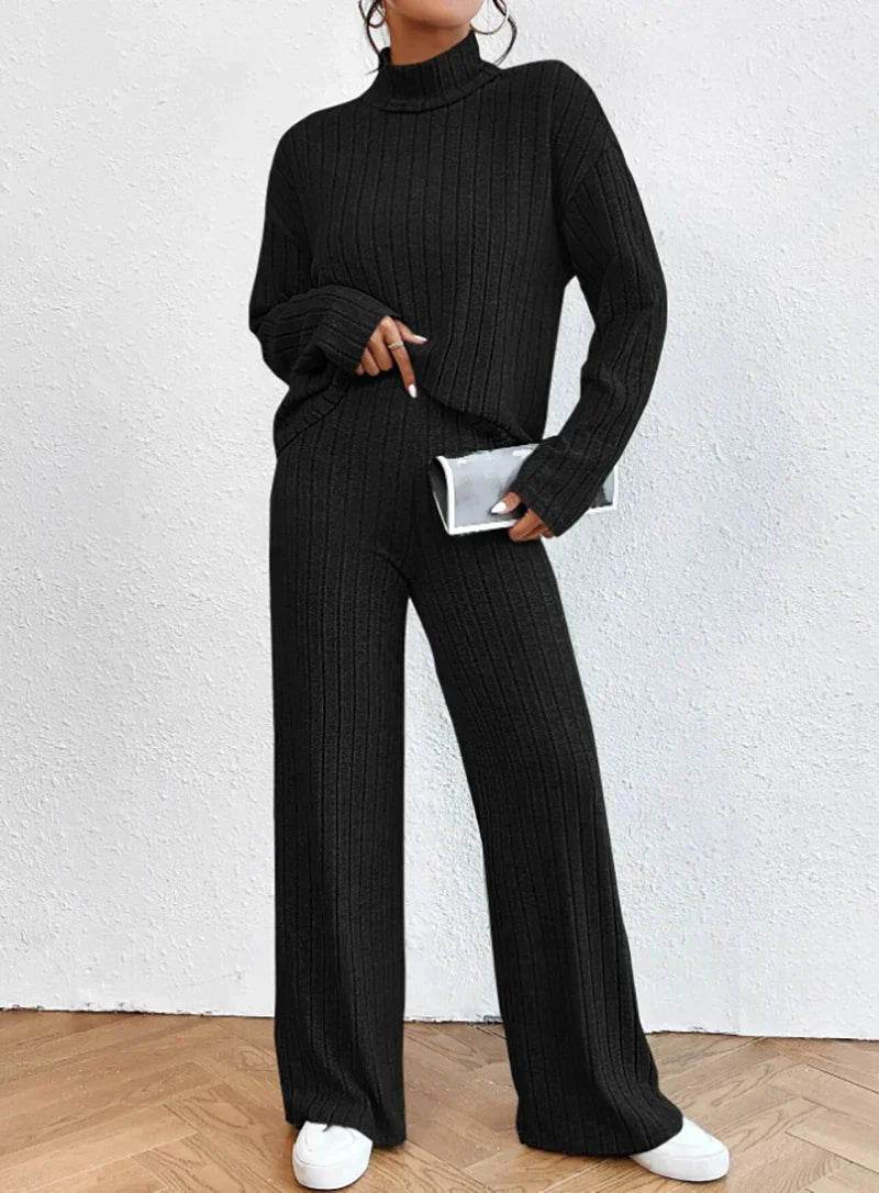 Set Dayana - Rollkragenpullover und Strickhosen