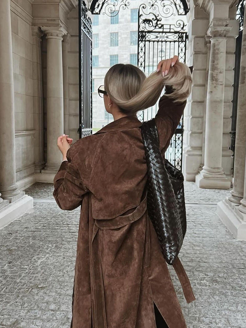 Molly | Trenchcoat Aus Synthetischem Wildleder