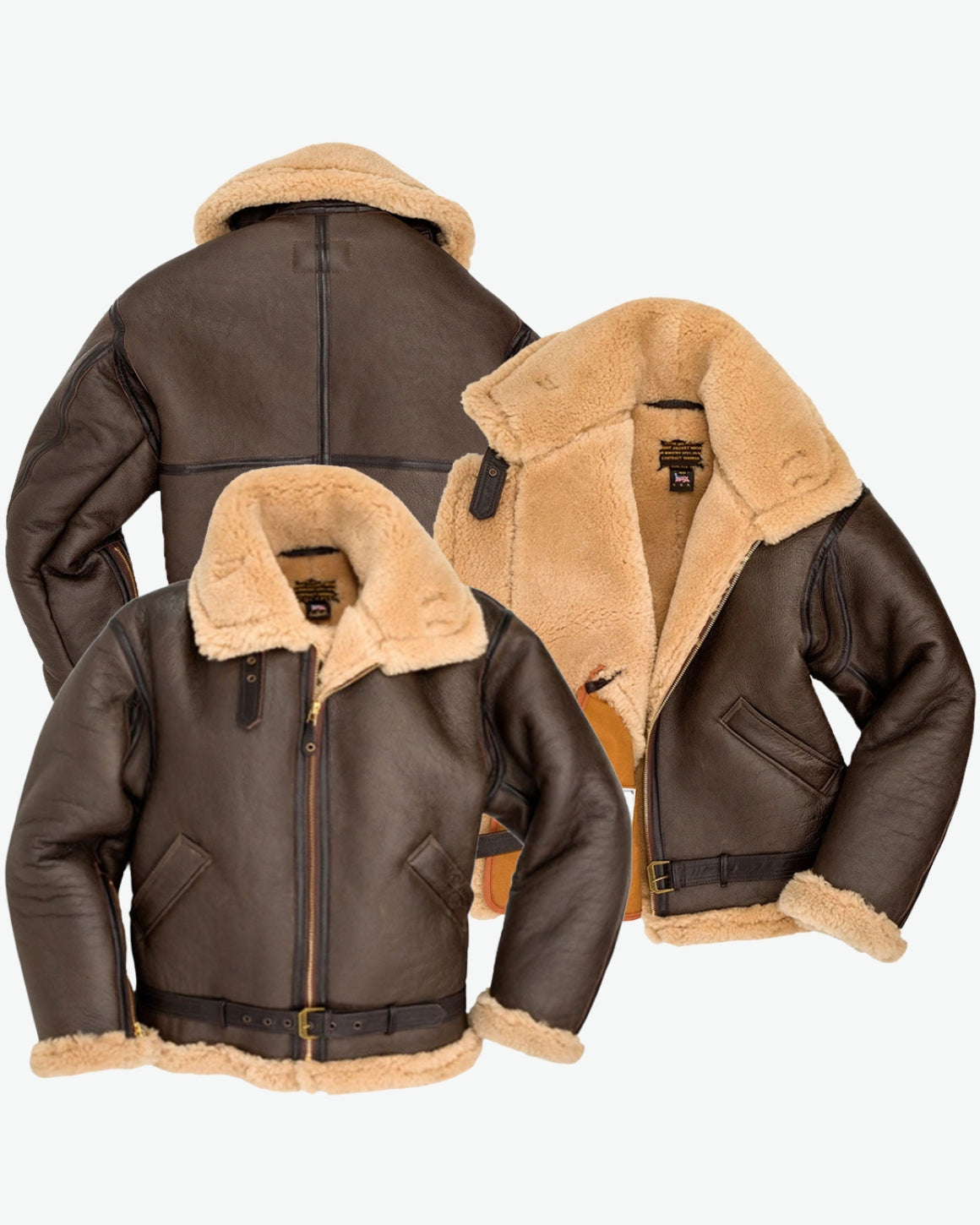 Aeronautical - Lederjacke mit Fleecefutter