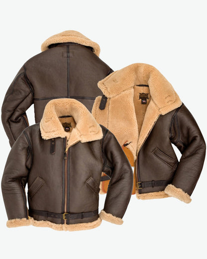 Aeronautical - Lederjacke mit Fleecefutter