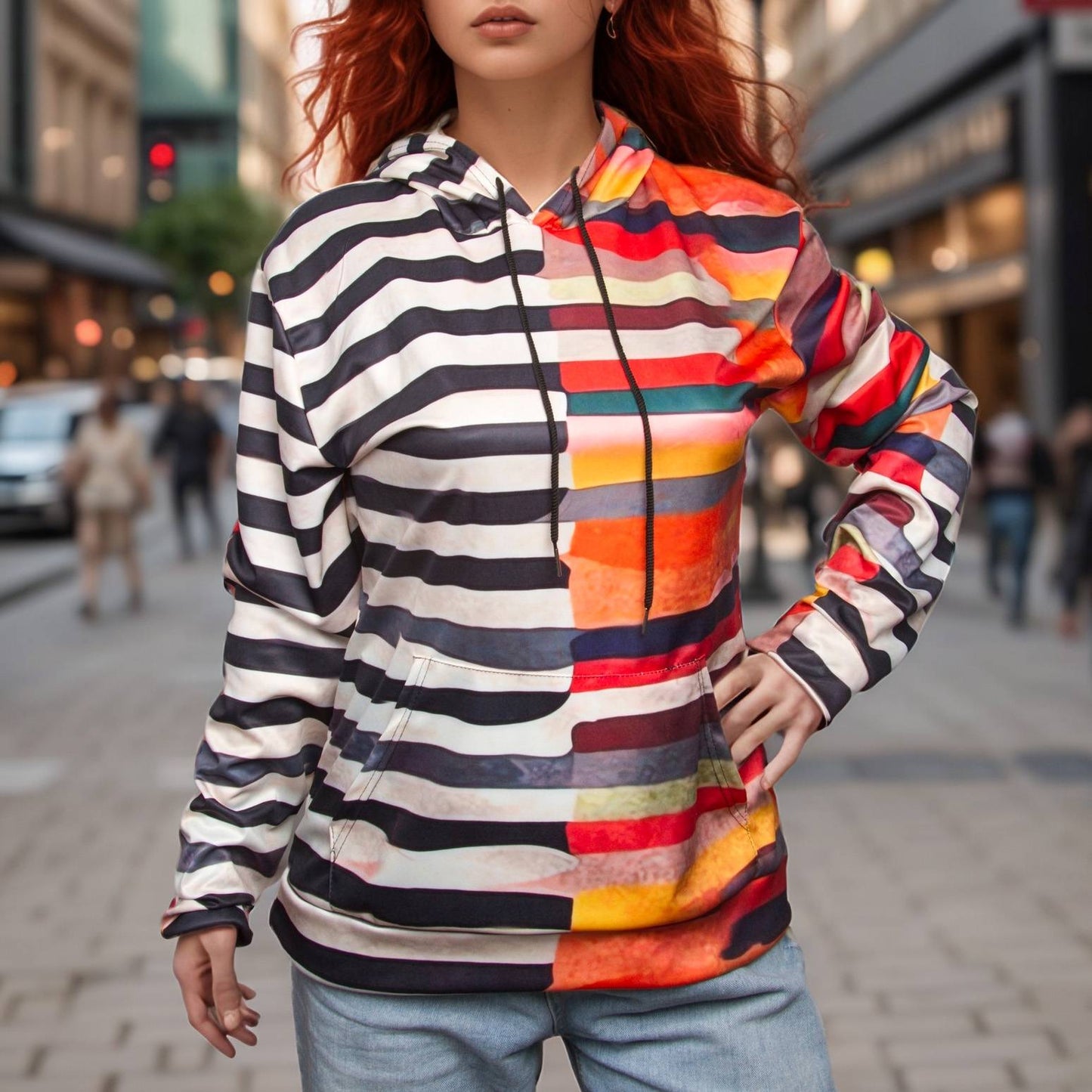 Johanna - Multicolour Sweatshirt Mit Kapuze