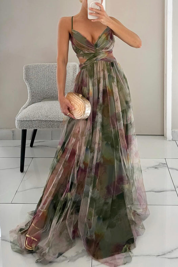 Dörte | Zauberhaftes Maxikleid Mit Blumendruck