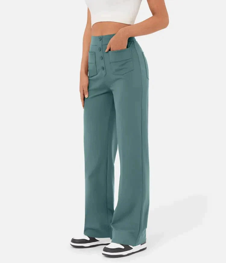 Legere Hose Mit Hoher Taille Aus Stretch