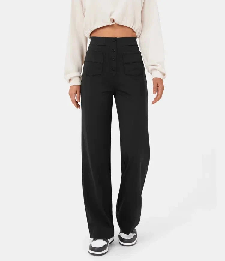 Legere Hose Mit Hoher Taille Aus Stretch