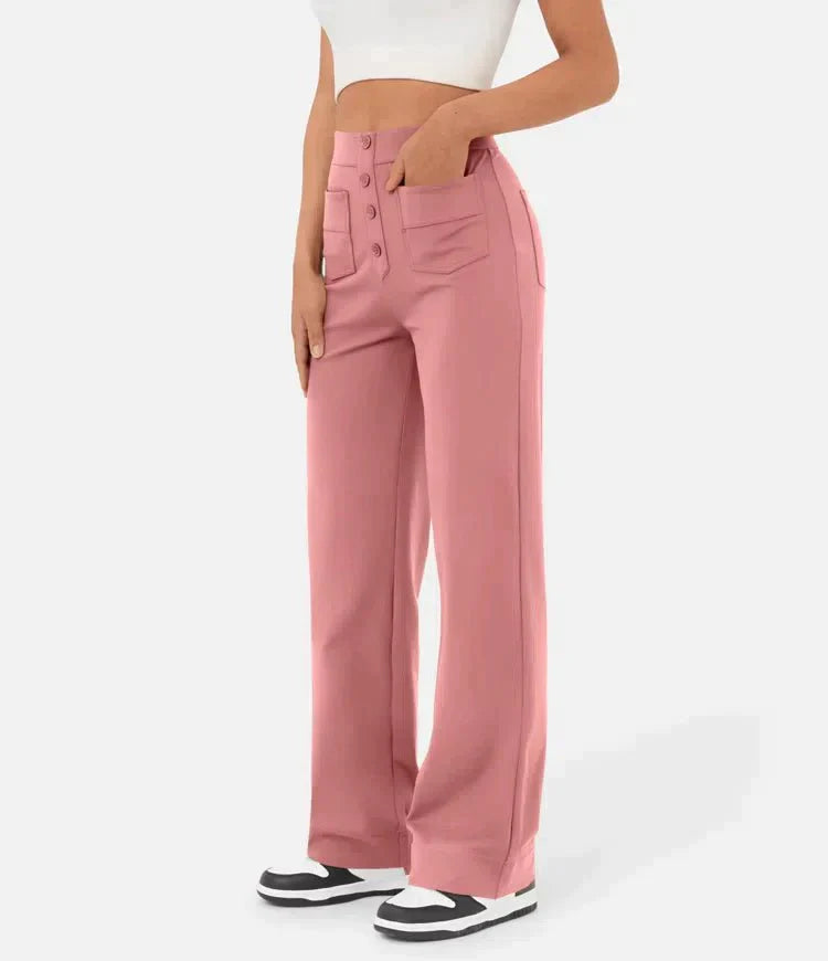 Legere Hose Mit Hoher Taille Aus Stretch