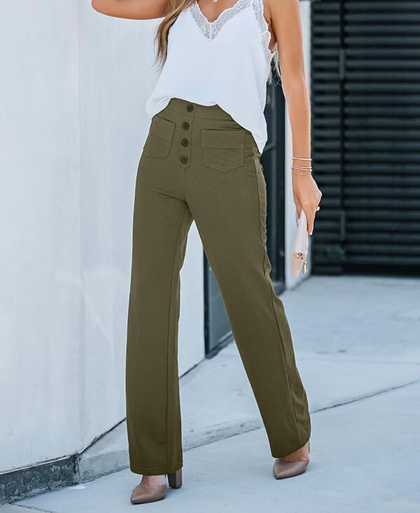 Legere Hose Mit Hoher Taille Aus Stretch