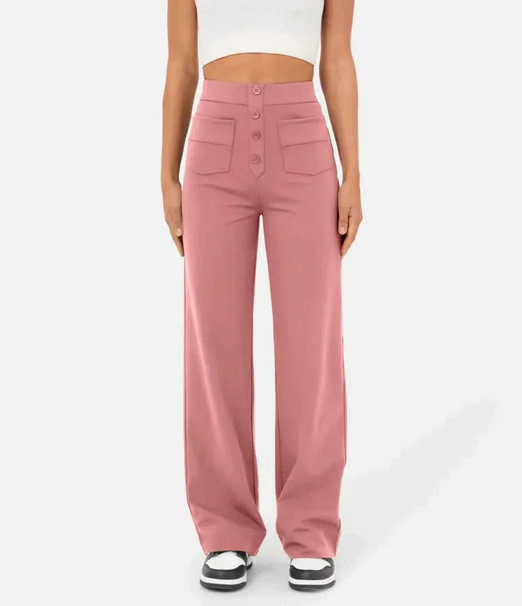 Legere Hose Mit Hoher Taille Aus Stretch