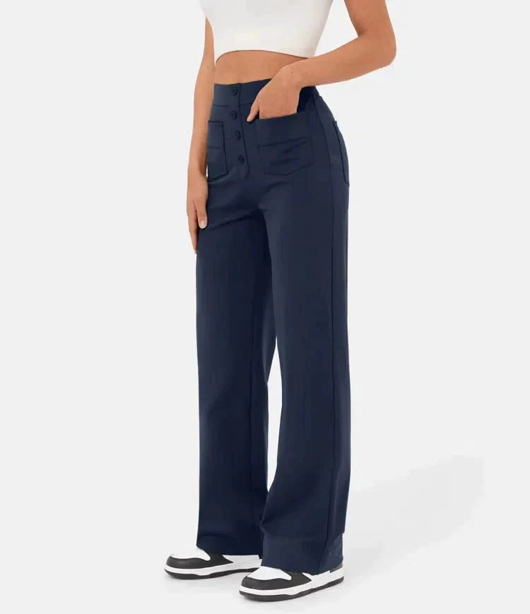 Legere Hose Mit Hoher Taille Aus Stretch
