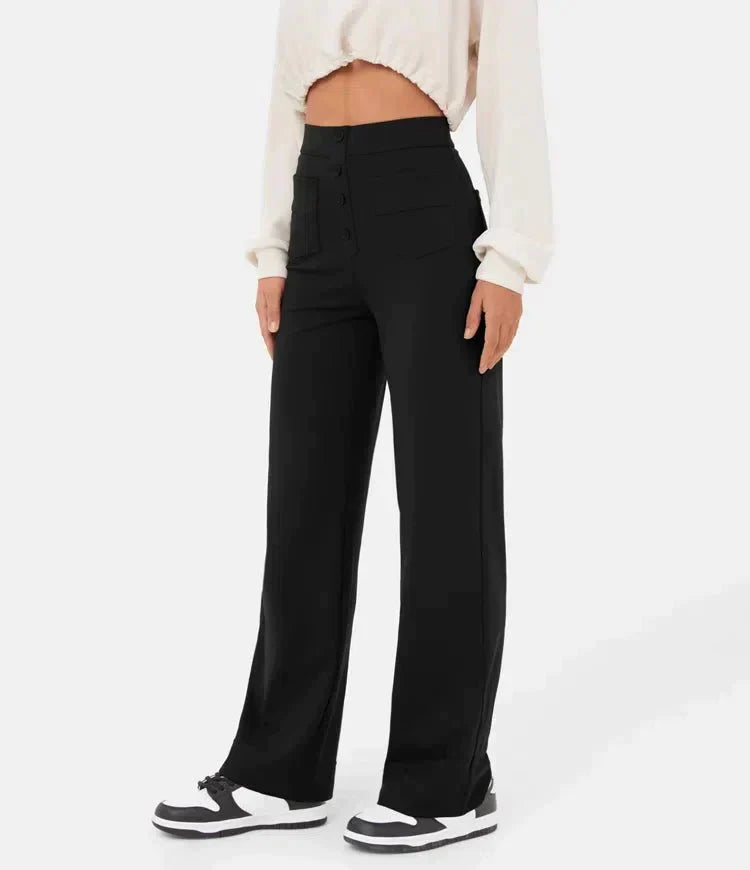 Legere Hose Mit Hoher Taille Aus Stretch