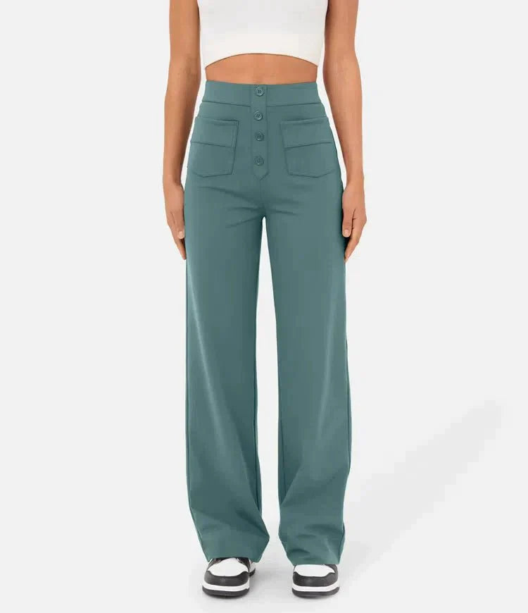 Legere Hose Mit Hoher Taille Aus Stretch