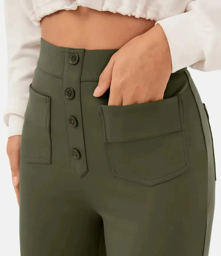 Legere Hose Mit Hoher Taille Aus Stretch