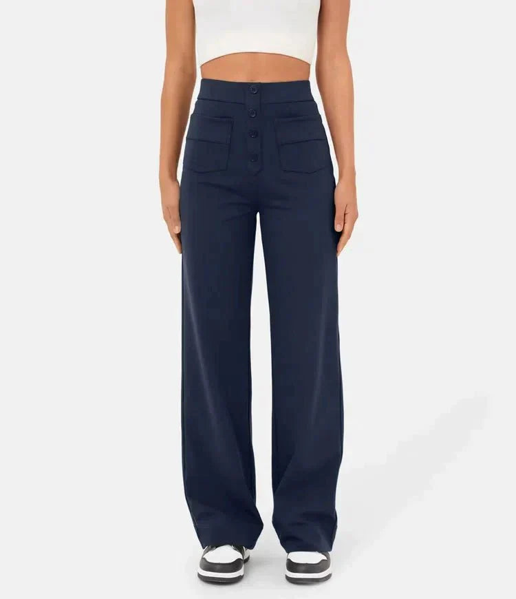 Legere Hose Mit Hoher Taille Aus Stretch