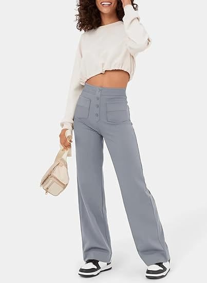 Legere Hose Mit Hoher Taille Aus Stretch