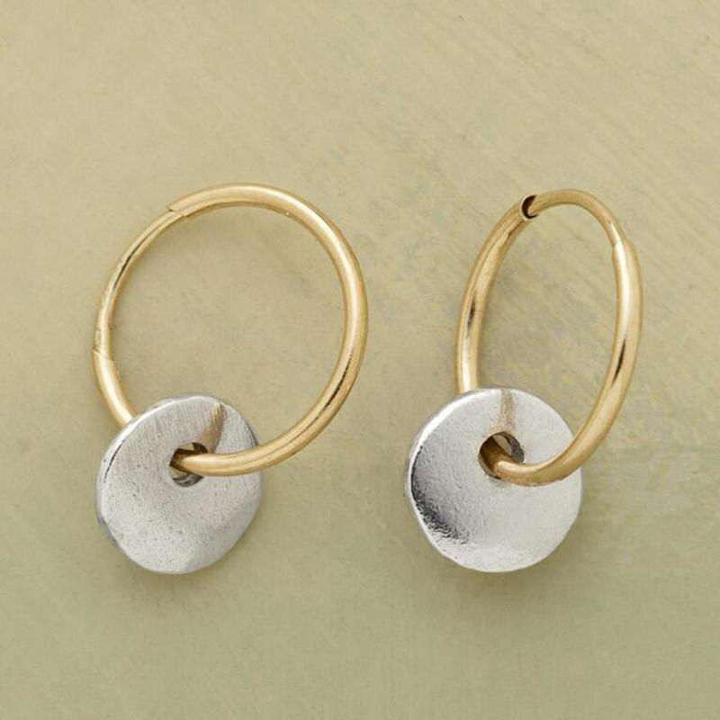 Vintage-Ohrringe aus Gold und Silber