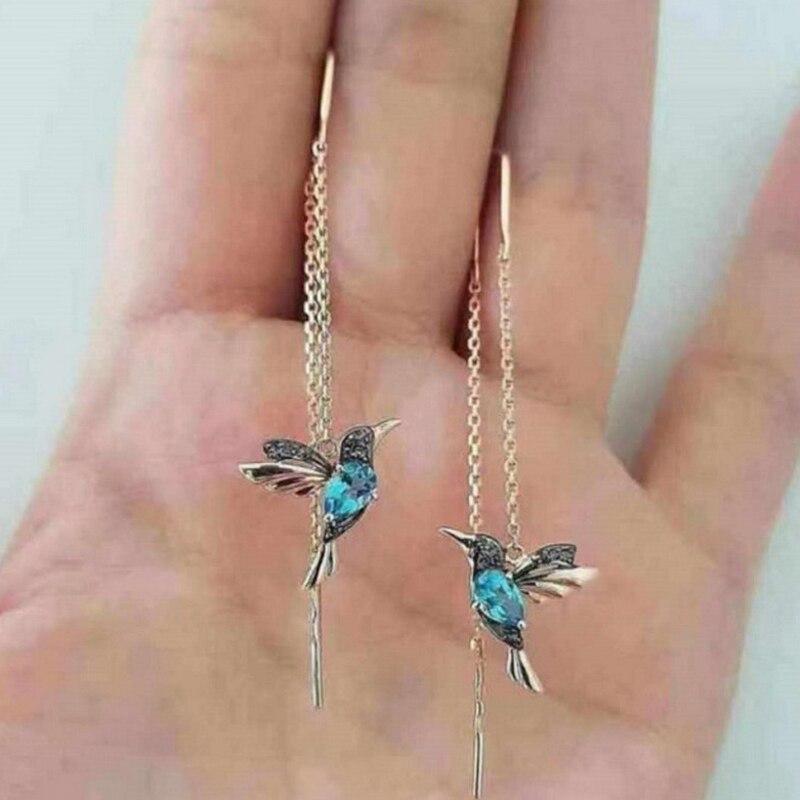 Kolibri-Ohrringe mit Emaille und Zirkoniumdioxid