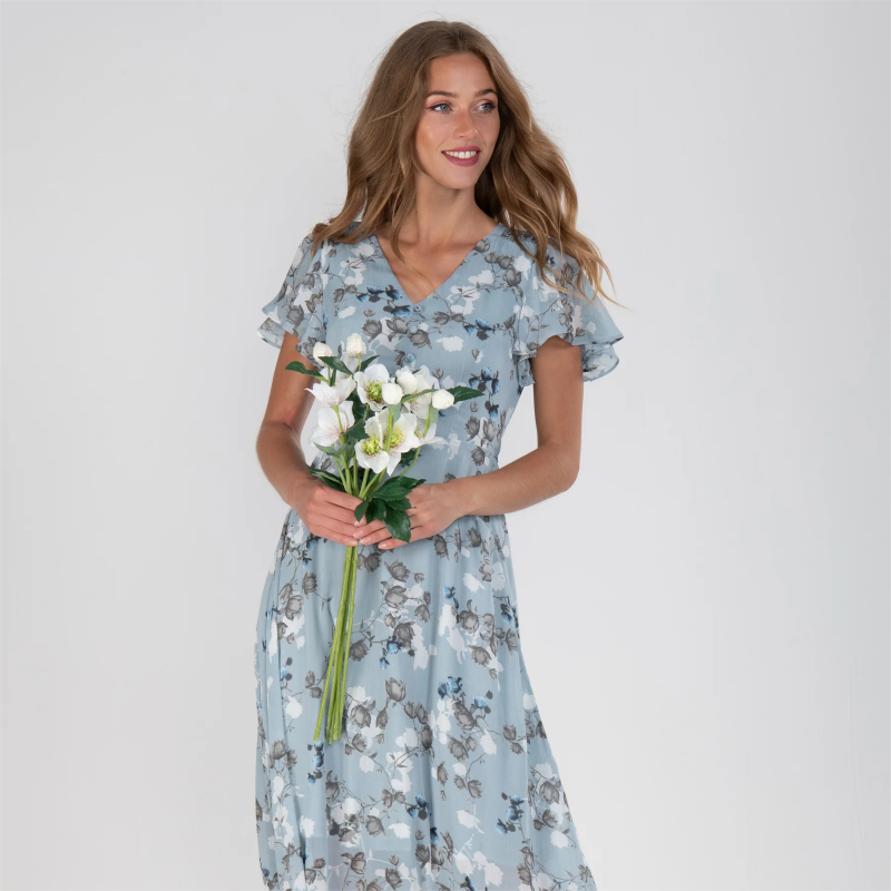 Elaria - Langes Kleid Mit Blumendruck
