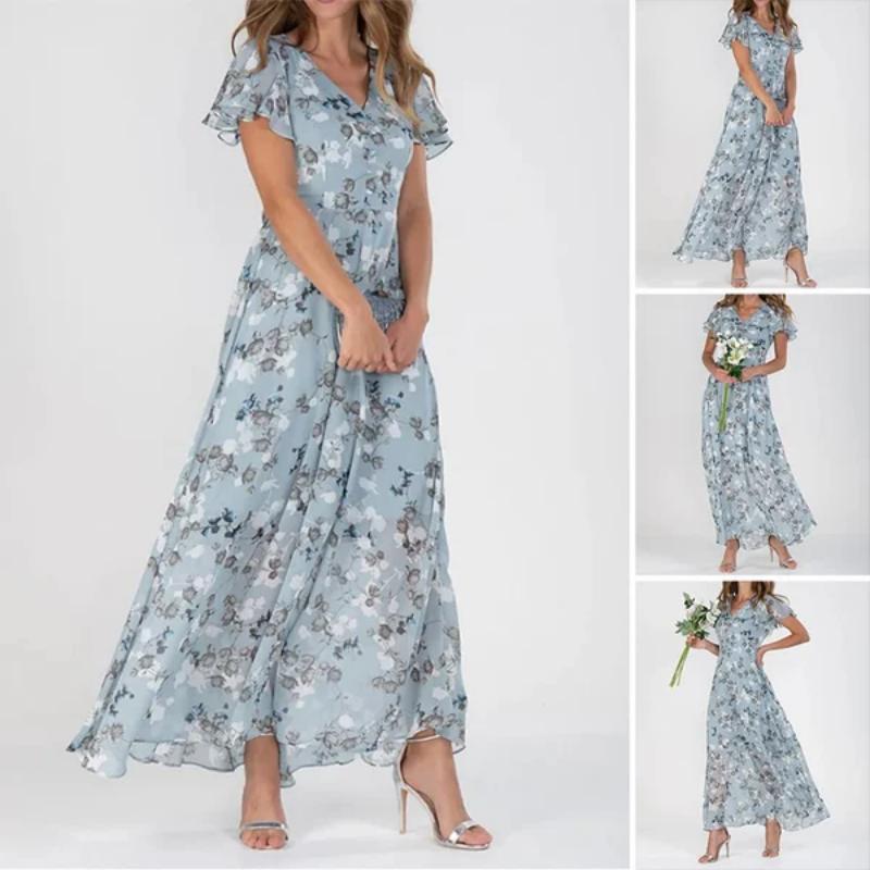 Elaria - Langes Kleid Mit Blumendruck