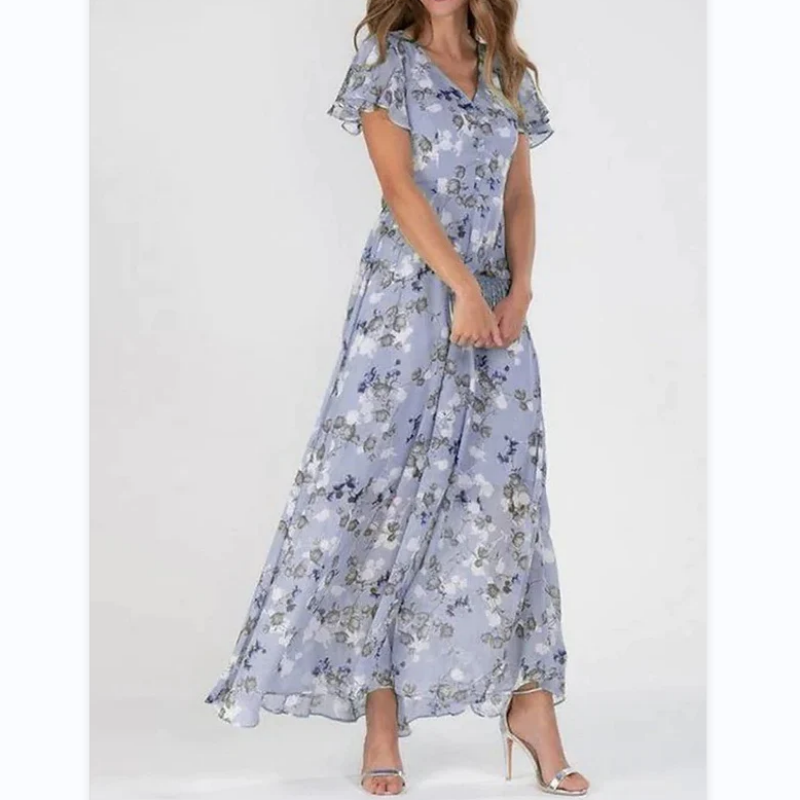 Elaria - Langes Kleid Mit Blumendruck