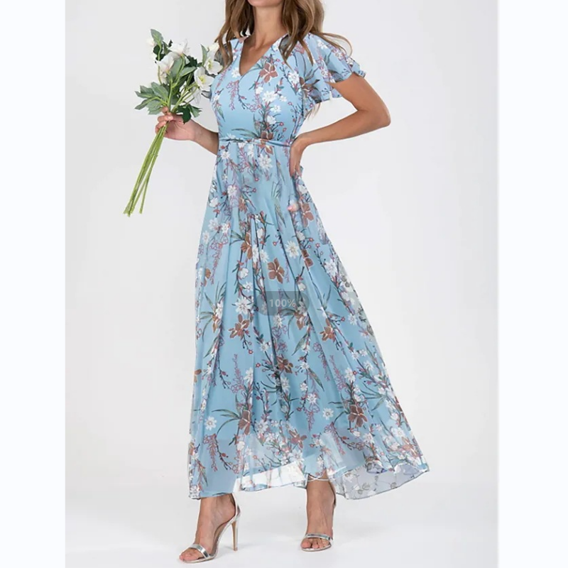 Elaria - Langes Kleid Mit Blumendruck