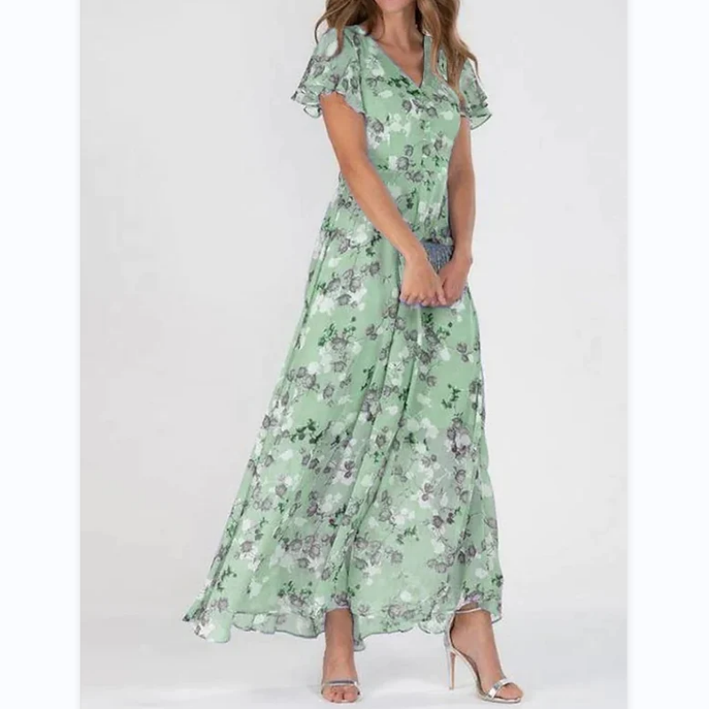 Elaria - Langes Kleid Mit Blumendruck