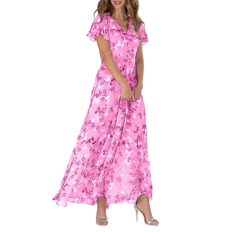 Elaria - Langes Kleid Mit Blumendruck