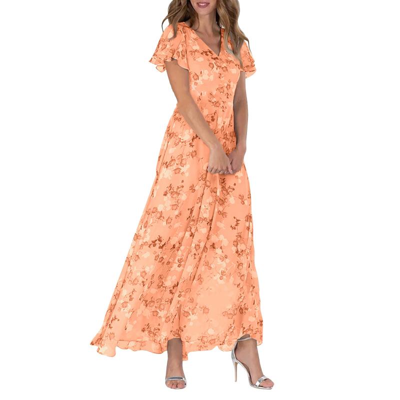 Elaria - Langes Kleid Mit Blumendruck